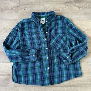 Aerie 100% Cotton Flannel Plaid Shirt L